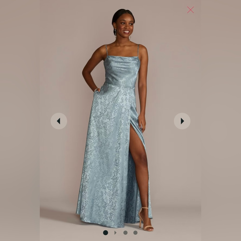 Jacquard Cowl Neck Bridesmaids Dress